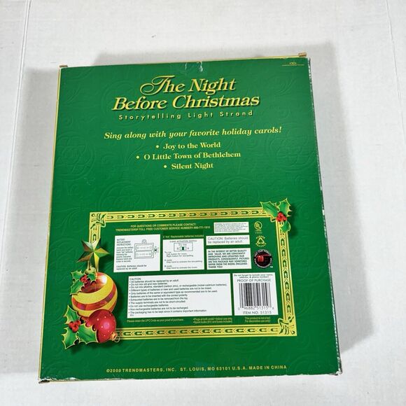 Vintage The Night Before Christmas Storytelling Light Strand Music Works Video - Picture 16 of 17